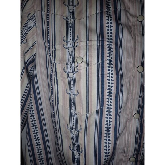 Cedar Rose Pearl Snap Western Shirt Women L New Cowgirl Rodeo Skull Cowboy - Picture 6 of 8